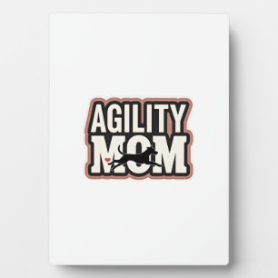 Plaque Photo Maman d'agilité Vintage silhouette de chien d'agil