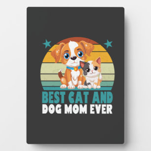 Plaque Photo Maman de chat de chien rétro Chat Mama Furmama Chi