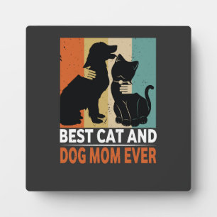 Plaque Photo Maman de chat de chien rétro Chat Mama Furmama chi