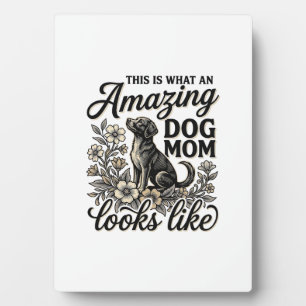 Plaque Photo Maman de chien incroyable Design floral vintage po