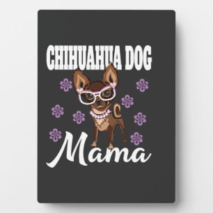 Plaque Photo Maman de chihuahua femme