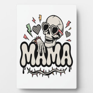 Plaque Photo Maman drôle d'Halloween Crâne Cool