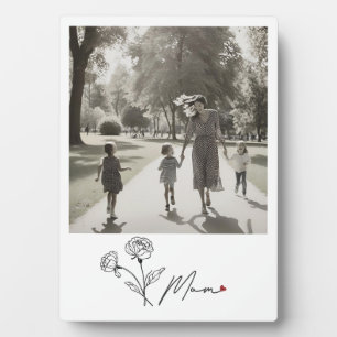 Plaque Photo Maman florale minimaliste et élégante