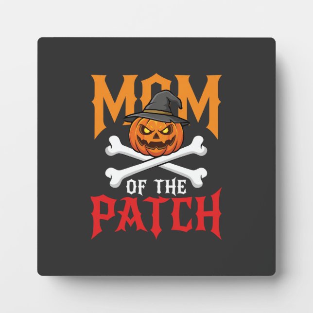Plaque Photo Maman Halloween de Patch Pumpkin Sorcière (Devant)