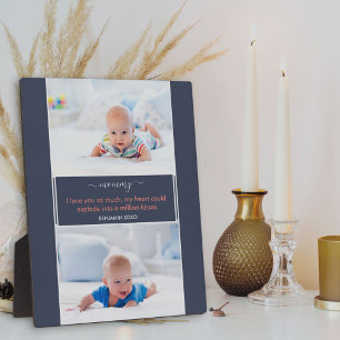 Plaque Photo Maman Je t'aime Poème 2 Photo Bleu