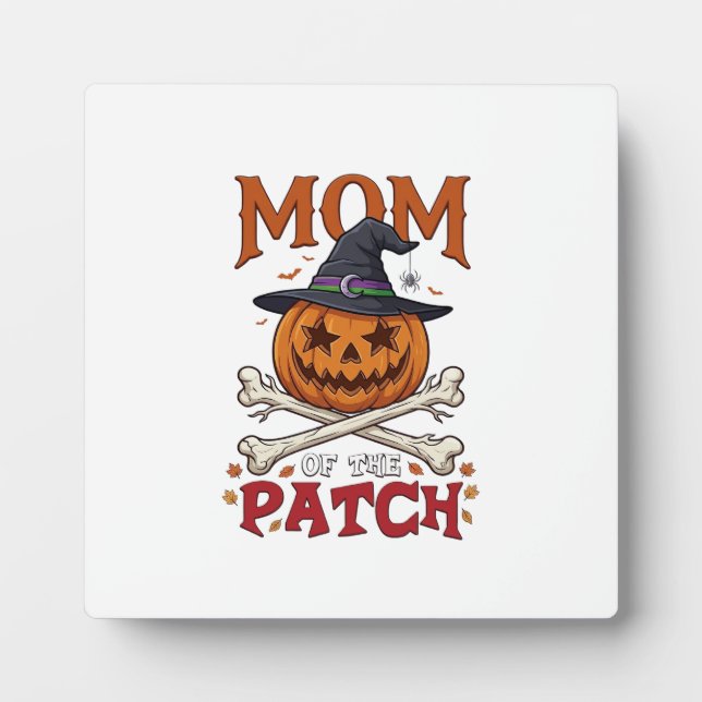 Plaque Photo Maman Patch citrouille d'Halloween chapeau de sorc (Devant)