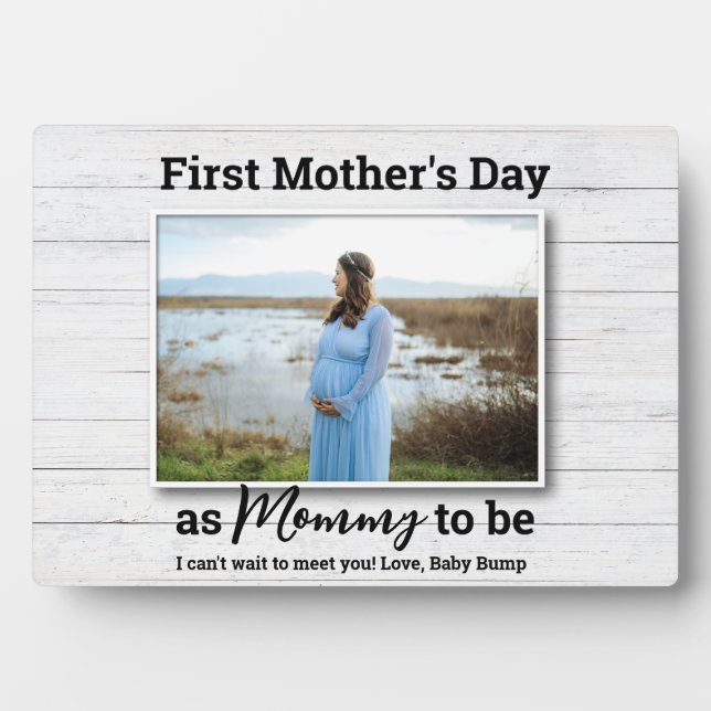 Plaque Photo Maman sera la première femme enceinte bientôt être (Devant)