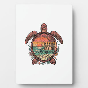 Plaque Photo Mamie drôle Turtle Beach Vintage Design de T-shirt