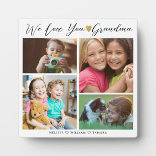 Plaque Photo Mamie, nous t'aimons 4 photos des petits-enfants