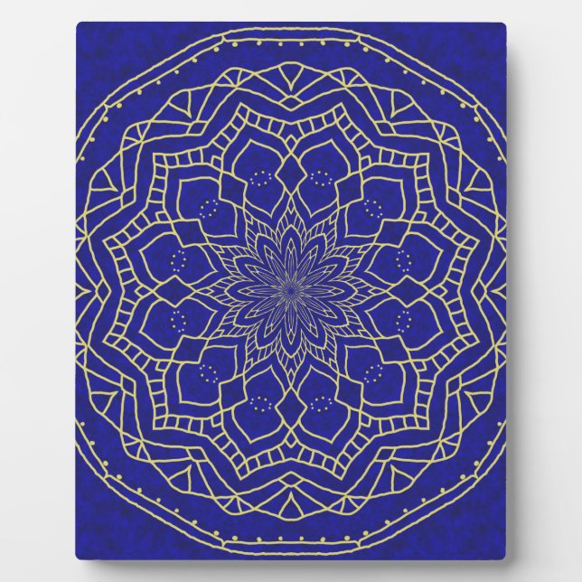 Plaque Photo Mandala bleu (Devant)