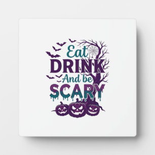Plaque Photo Manger Boire Être Effrayant Halloween Arbre Squele