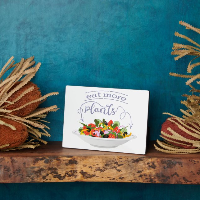 Plaque Photo Mangez plus de plantes frais motivation salade let (Côté)