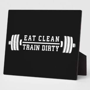 Plaque Photo Mangez propre, train sec - Exercice Inspirational