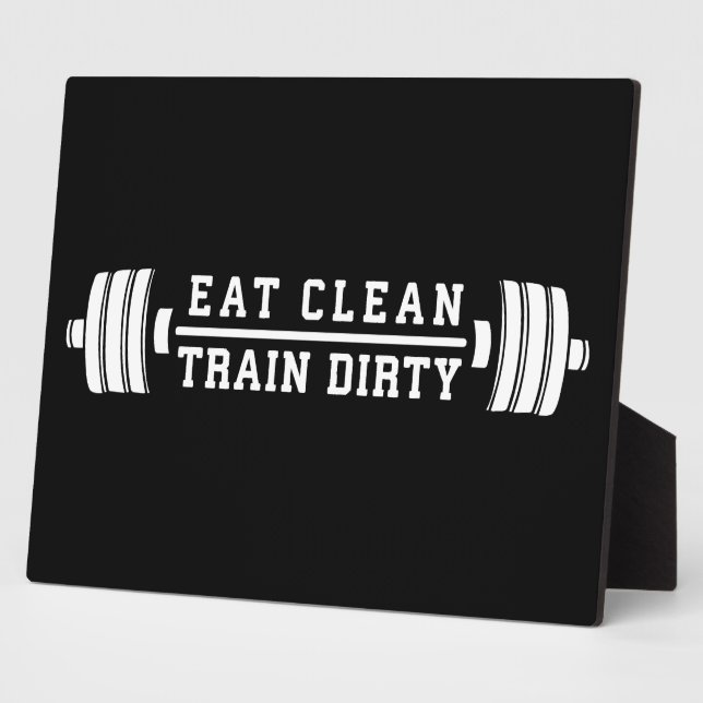 Plaque Photo Mangez propre, train sec - Exercice Inspirational (Côté)