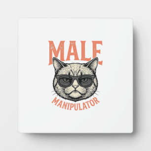 Plaque Photo Manipulateur Masculin Lunettes de Soleil Chat Drôl