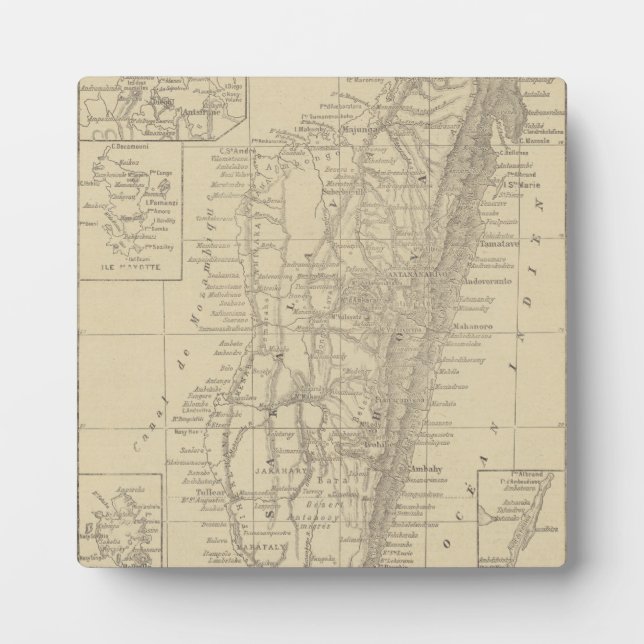 Plaque Photo Map of Madagascar (Devant)