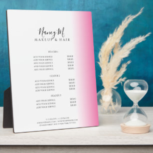 Plaque Photo Maquillage et cheveux blanc rose et gris