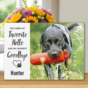Plaque Photo Marbre Favori Hello Hardest Goodbye Pet Memorial