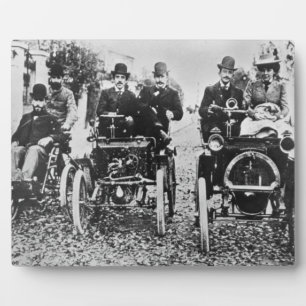 Plaque Photo Marcel (d.1903) et Louis (1877-1944) Renault driv