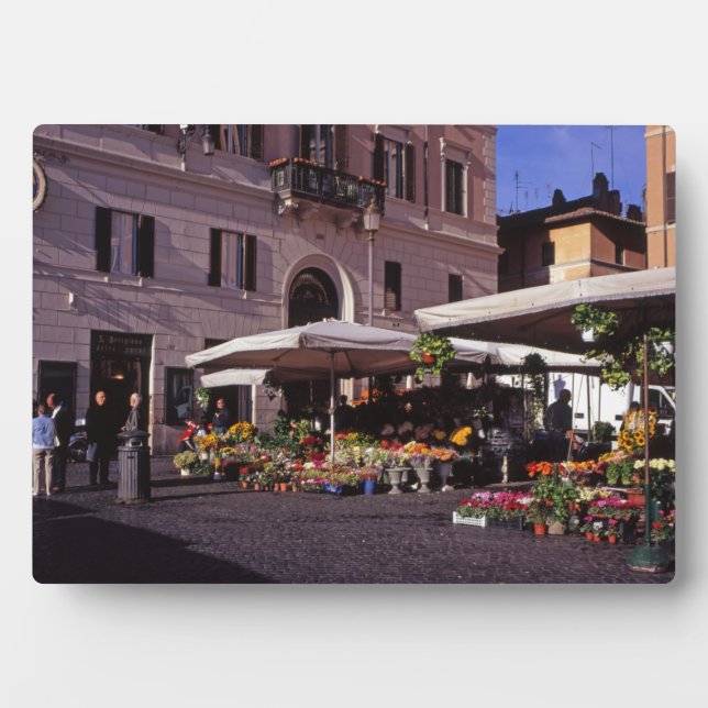 Plaque Photo Marché aux fleurs Rome (Devant)