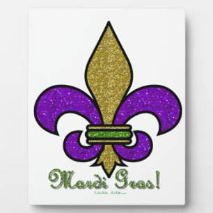 Plaque Photo Mardi Gras Fleur De Lis Coloré
