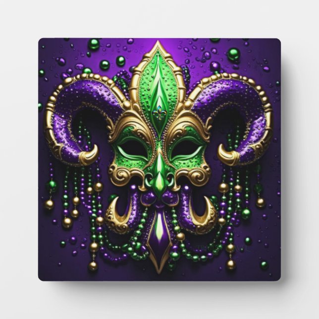 Plaque Photo Mardi Gras Fleur De Lis Design 2024 (Devant)