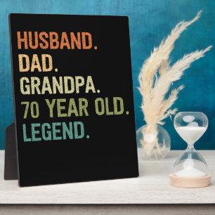 Plaque Photo Mari papa grand-père 70 ans cadeau d'anniversaire
