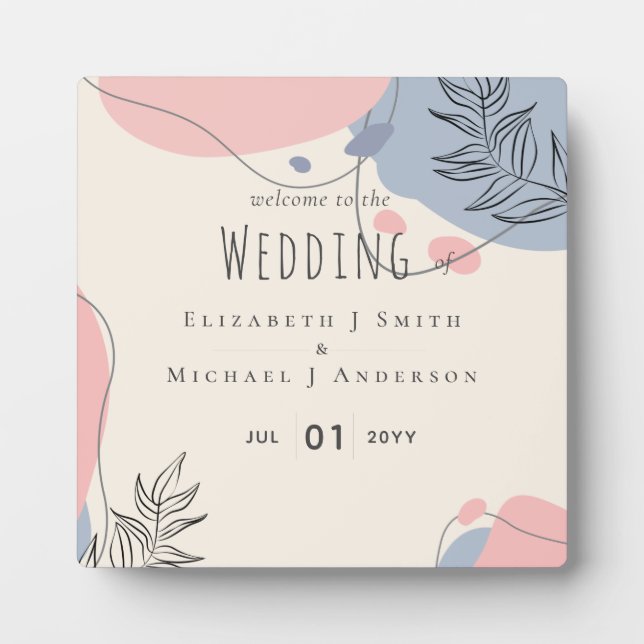 Plaque Photo Mariage Abstrait moderne scandinave japonais (Devant)