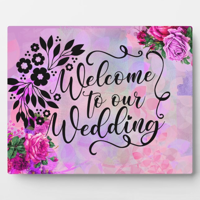 Plaque Photo Mariage Amethyst Raspberry (Devant)