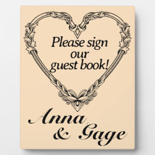 Plaque Photo Mariage de coeur victorien aux tons sépia