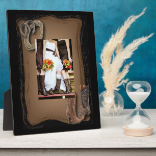 Plaque Photo mariage de cowboy rustique de l'ouest
