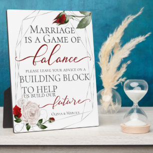 Plaque Photo Mariage demande bloc de construction Dusty Blush