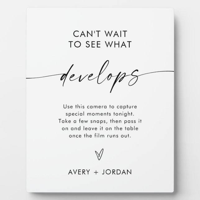 Plaque Photo Mariage Disposable Caméra Signal, Mariage Jeu Phot (Devant)