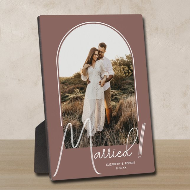 Plaque Photo Mariage Élégant Arch Photo Rose Taupe (Créateur téléchargé)