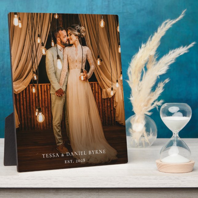 Plaque Photo Mariage Nouveau Couple marié photo Keepsaké (Côté)