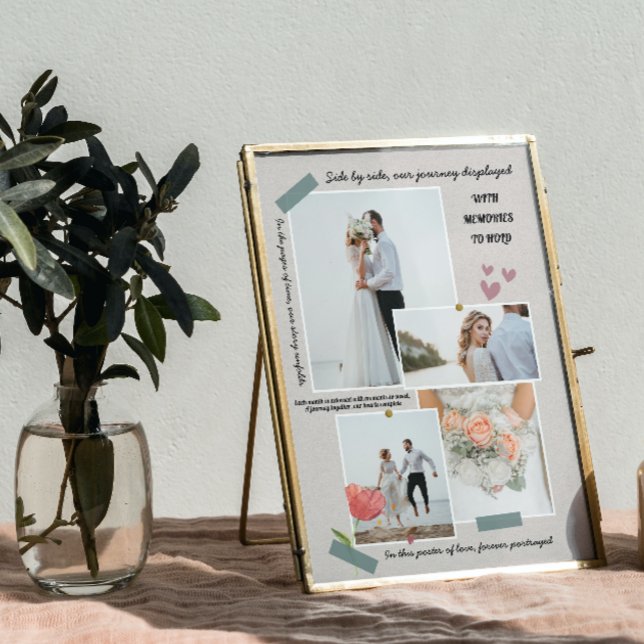 Plaque Photo mariage photo collage élégant moderne des jeunes m (Créateur téléchargé)