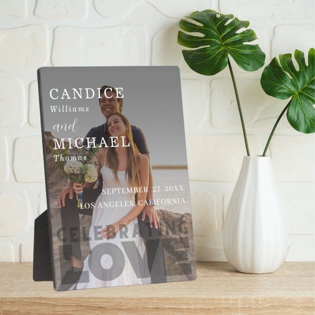 Plaque Photo Mariage photo noir et blanc moderne (Créateur téléchargé)