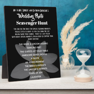 Plaque Photo Mariage Photo Scavenger Chasse Noir