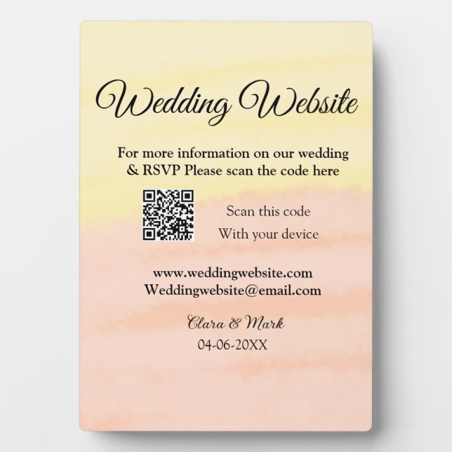 Plaque Photo Mariage site web ajouter Q R code scanner ajouter  (Devant)