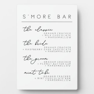 Plaque Photo Mariage S'more Bar Menu Signal, Smore Recette Post