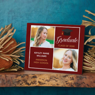 Plaque Photo Maroon Gold Graduate Keepsaké Graduate Photo