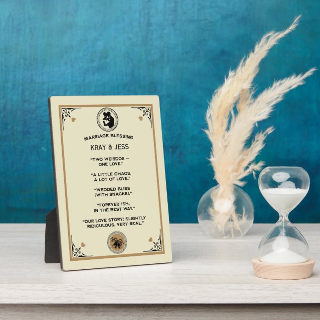 Plaque Photo Marriage Blessing Gift (Côté)