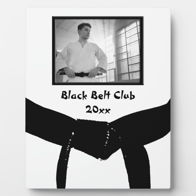 Plaque Photo Martial Arts Black Belt Club Photo Keepsaké (Devant)