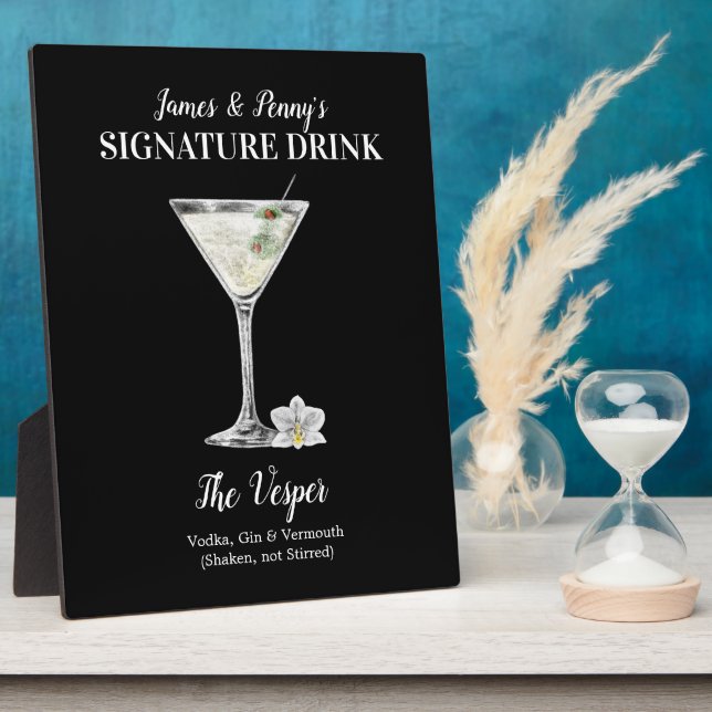 Plaque Photo Martini Classique • PERSONNALISER ce Cocktail de S (Côté)