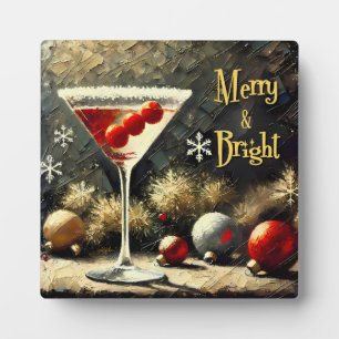 Plaque Photo Martini de Noël aux triples cranberries Rétro 50