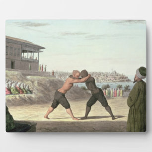 Plaque Photo Match de catch, Constantinople (w/c sur paper)