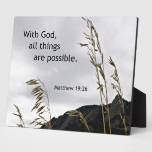 Plaque Photo Matthieu 19:26 Avec Dieu, tout est possible