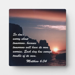 Plaque Photo Matthieu 6:34