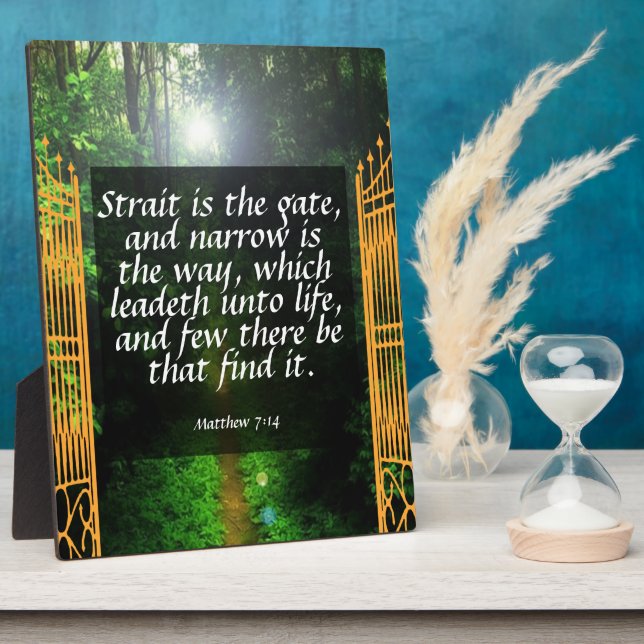 Plaque Photo Matthieu 7:14 (Côté)