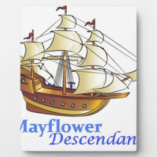 Plaque Photo Mayflower Descendant Sailing Ship